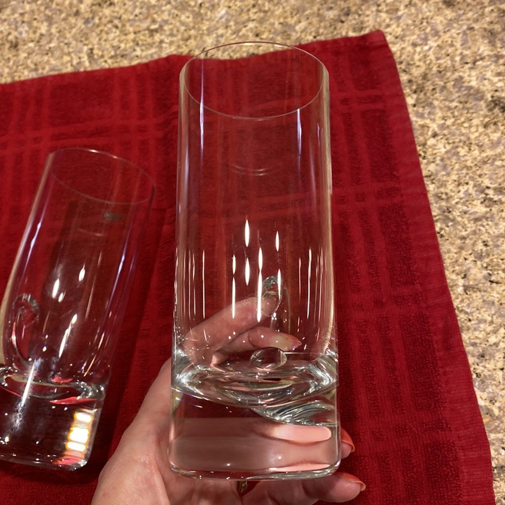 NWT 2 Krosno Poland Crystal Handled Glasses - Picture 7 of 17